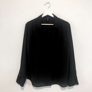 Worthington Woman's Long Sleeve Blouse Pretty Top Sexy Button Down Petite XL